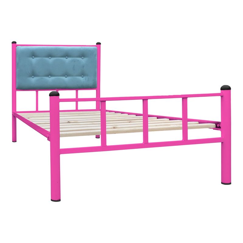 FUTONES Y MUEBLES - Cama Casual 1.5 Plaza Rosado/Calipso