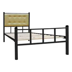 FUTONES Y MUEBLES - Cama Casual 1.5 Plaza Negro/Camel