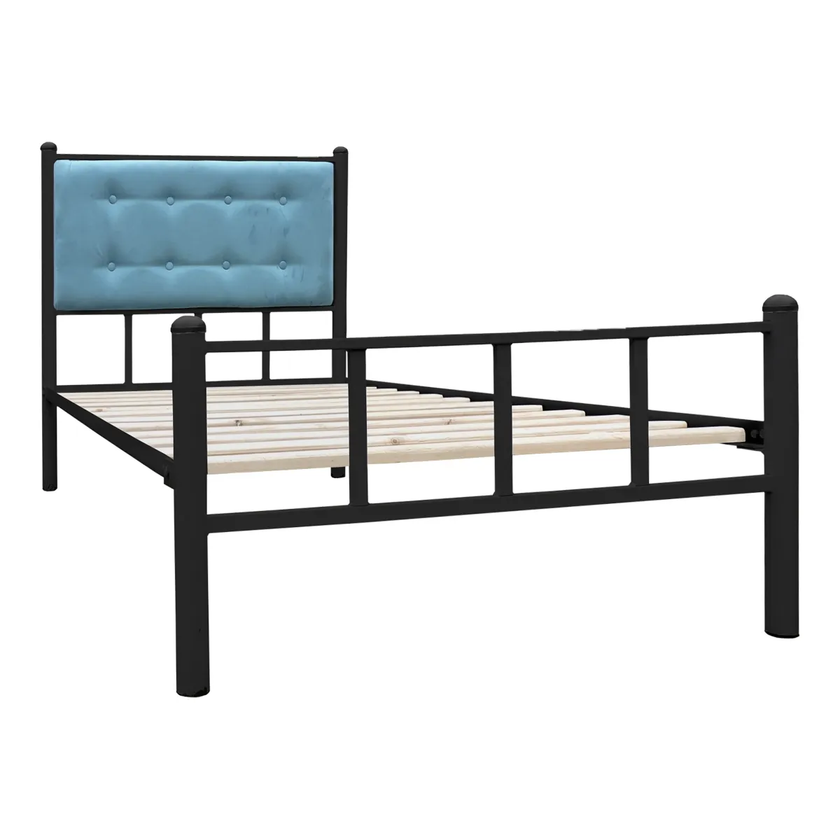 FUTONES Y MUEBLES - Cama Casual 1.5 Plaza Negro/Calipso