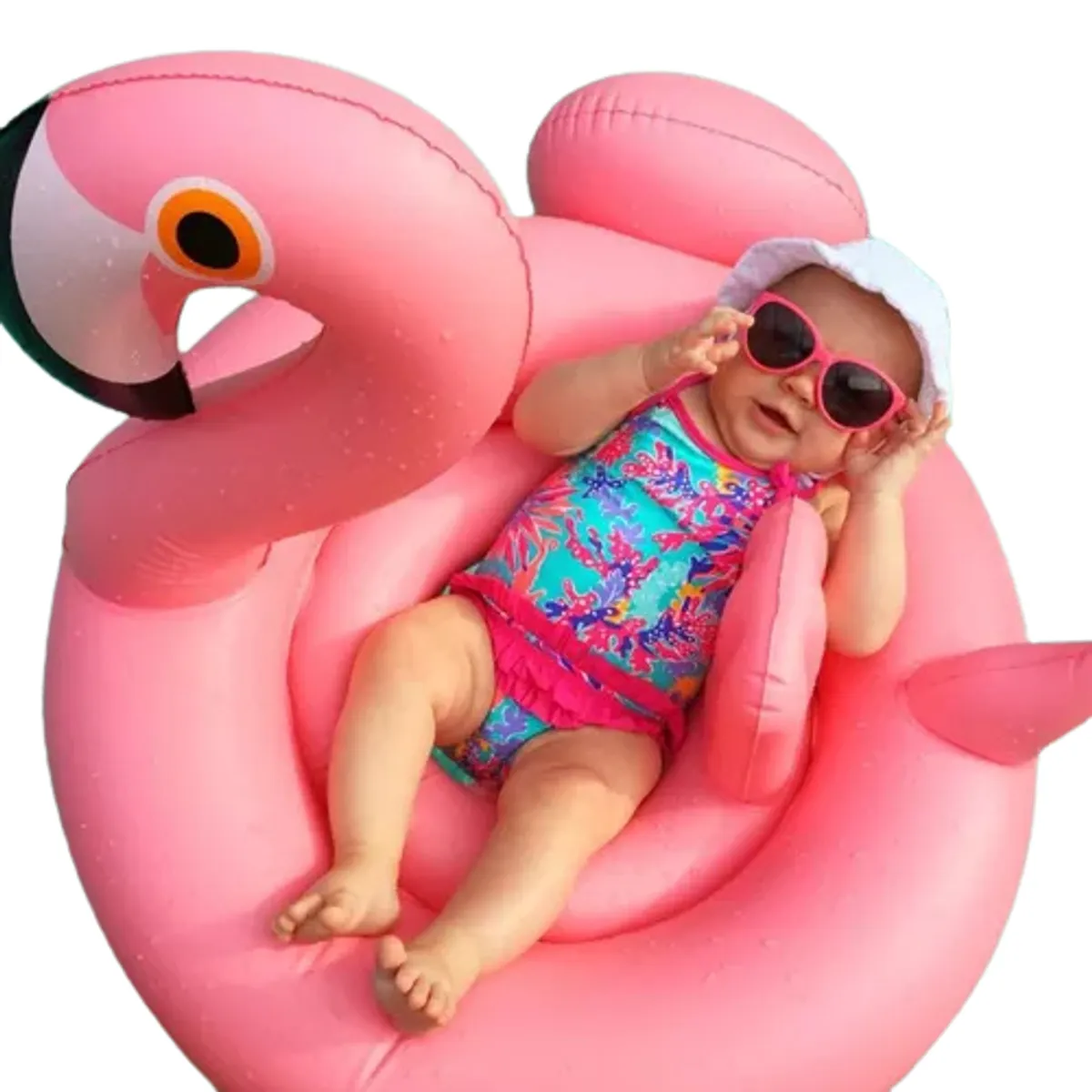 CRUSEC - Inflable Flamenco Montable Colchon Piscina Playa Con inflador