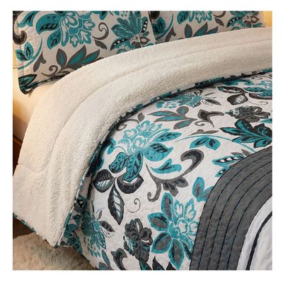 Imagen 2 del producto Cubrecama Sherpa King - Turquesa Hojas M910