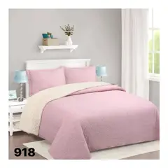 GENERICO - Cubrecama Sherpa King - Palo Rosa M918