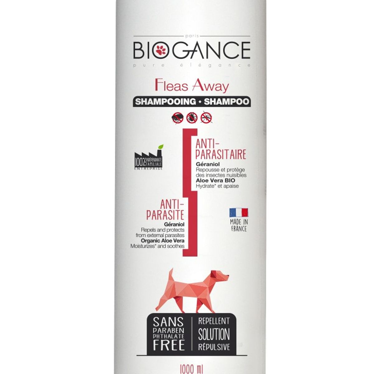 BIOGANCE - Shampoo Fleas Away Dog (Repelente de insectos) 1 Litro.