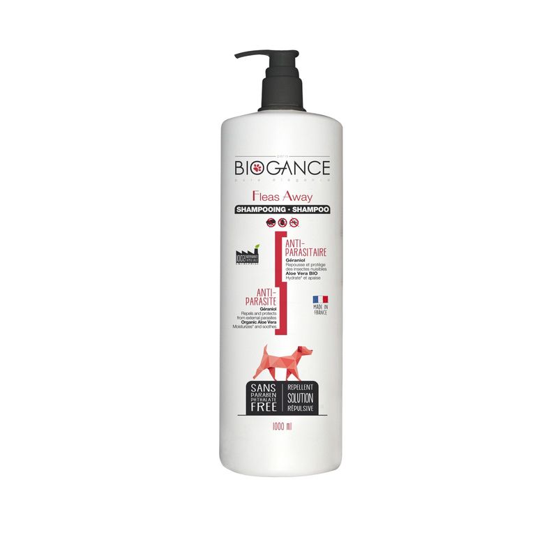 BIOGANCE - Shampoo Fleas Away Dog (Repelente de insectos) 1 Litro.