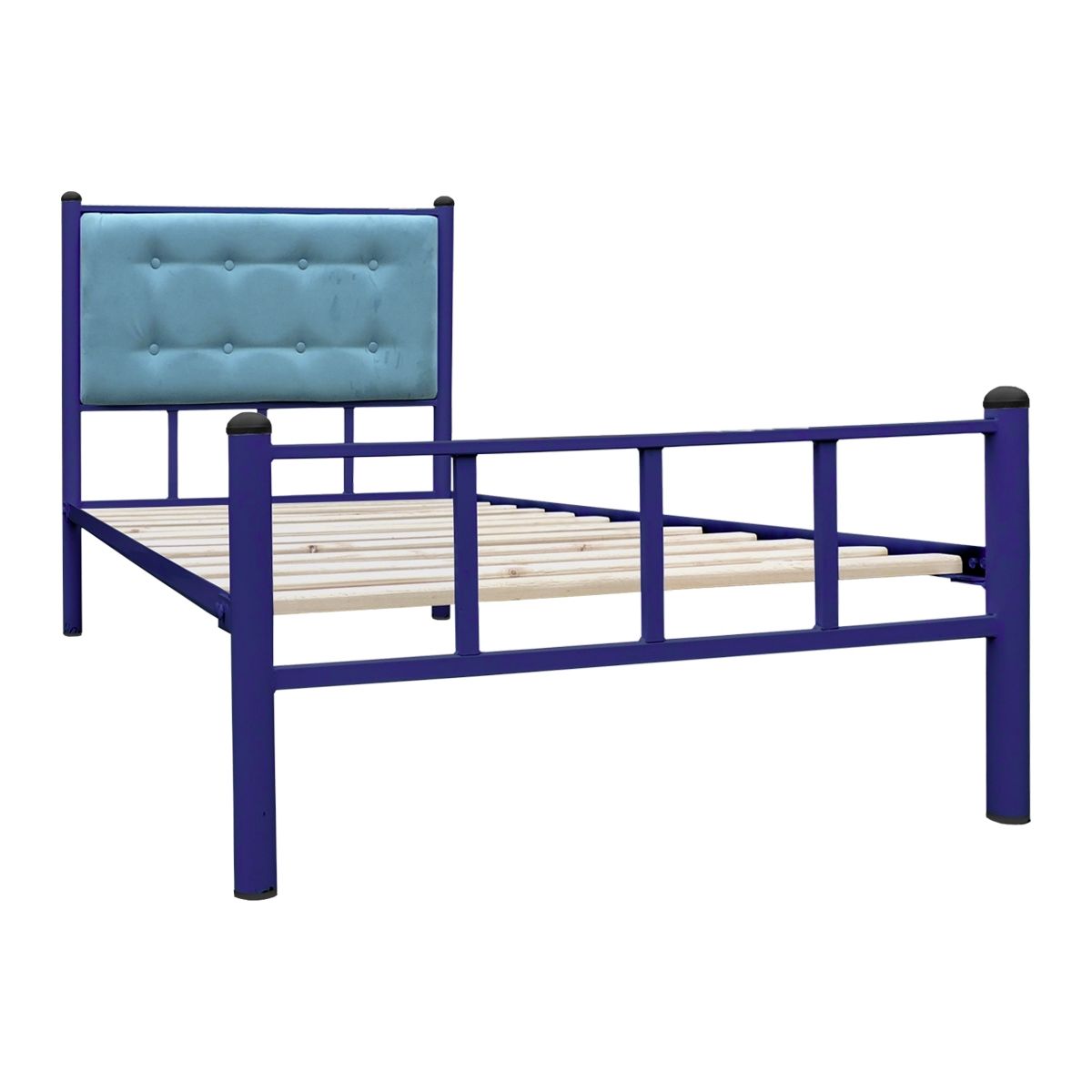 FUTONES Y MUEBLES - Cama Casual 1.5 Plaza Azul/Calipso.