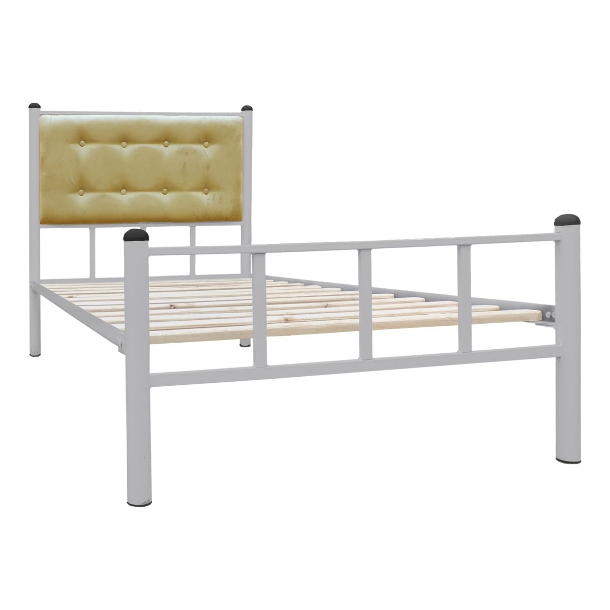 FUTONES Y MUEBLES - Cama Casual 1 Plaza Plata/Camel