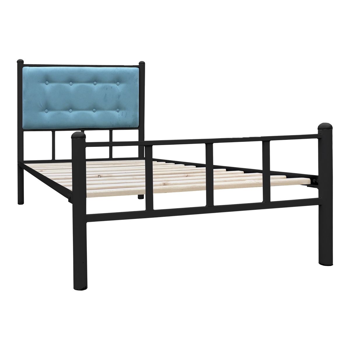 FUTONES Y MUEBLES - Cama Casual 1 Plaza Negro/Calipso.
