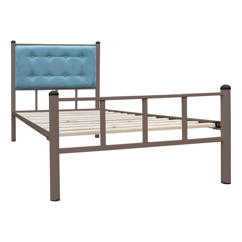 FUTONES Y MUEBLES - Cama Casual 1 Plaza Castaño/Calipso