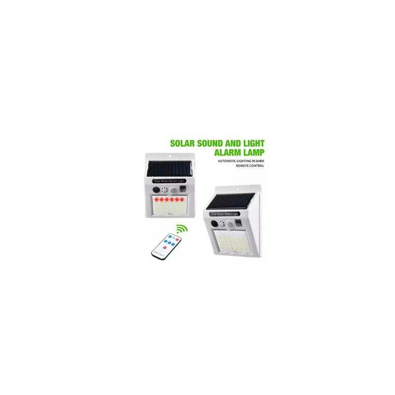 GENERICO - Foco Alarma Solar 24 LED con Control.
