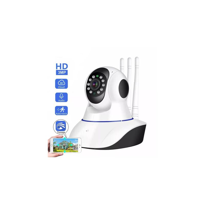 GENERICO - Cámara De Seguridad IP 3 Antenas Wifi