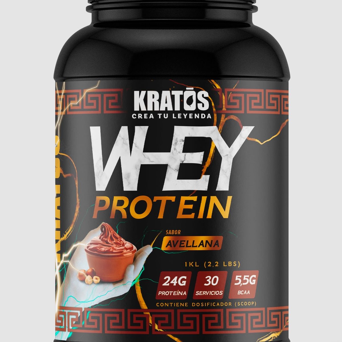KRATOS - Whey Protein Kratos sabor Avellana.