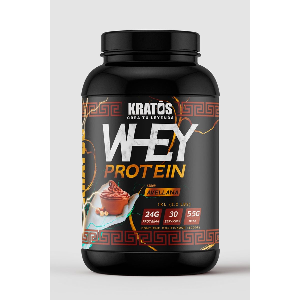 KRATOS - Whey Protein Kratos sabor Avellana.