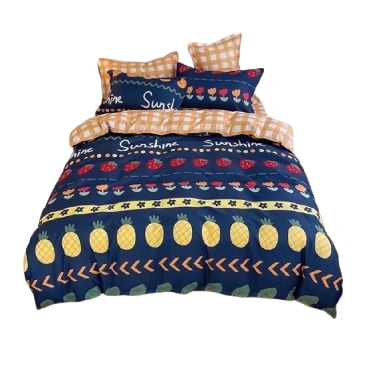 DIANA - CUBRECAMA QUILT DE VERANO 2 PLAZA OFERTA ESTAMPADO DE PIÑAS