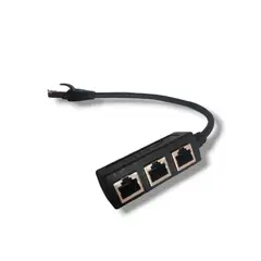 GENERICO - Adaptador Conector Hub Divisor Splitter 3 Lan Rj45 A Rj45