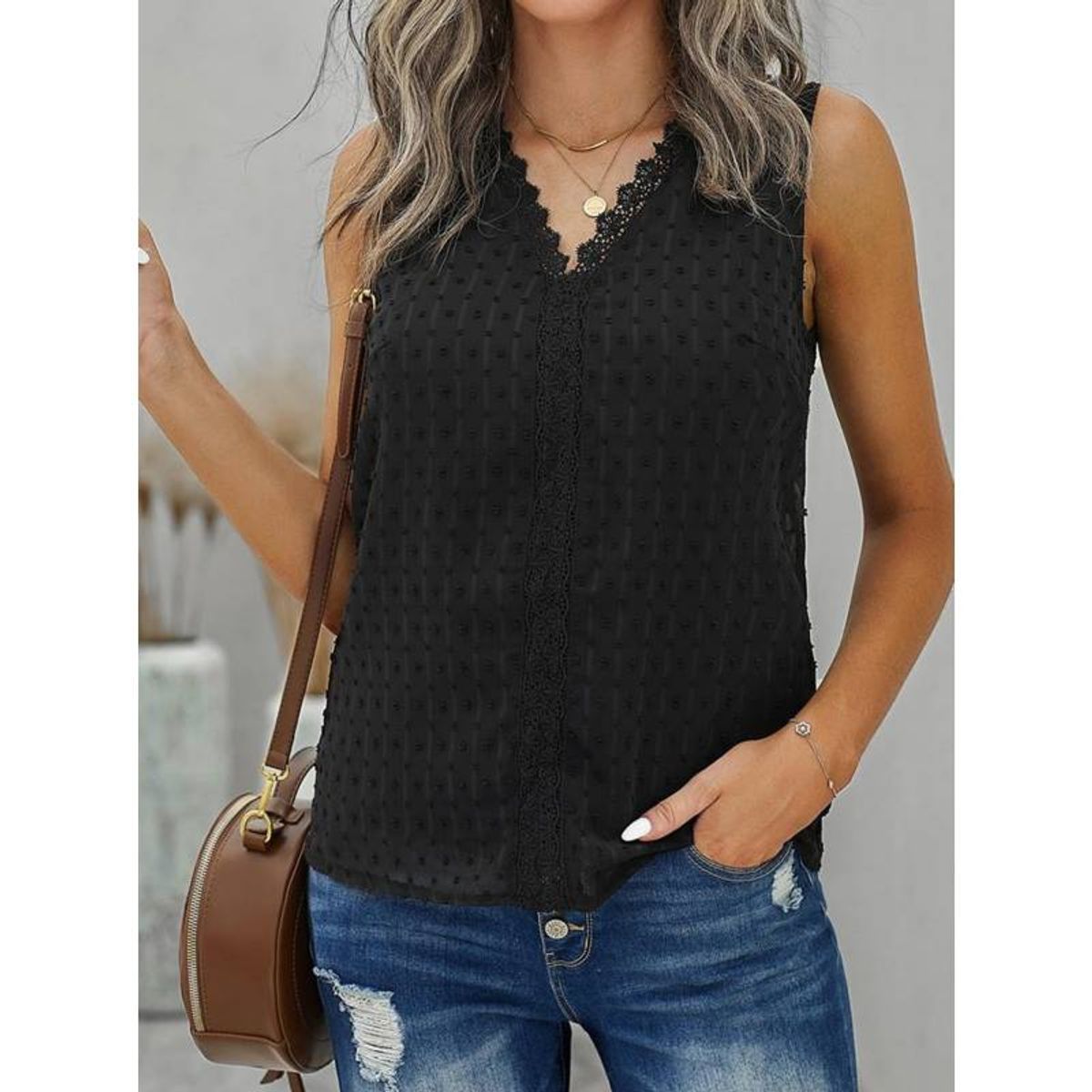 ARRAKASTA - Top de gasa escote V