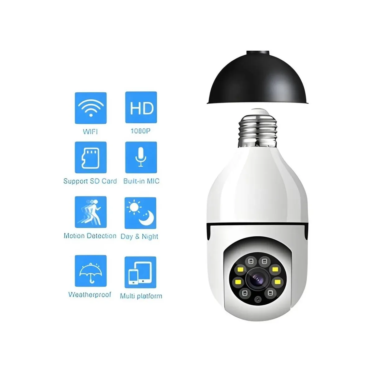 GENERICO - Cámaras De Seguridad Wifi Cámara Ip Cámaras De Vigilancia Ampolleta
