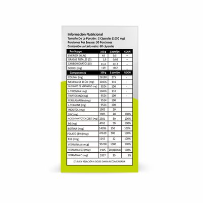 Imagen 2 del producto PRO HAPPY (MELENA DE LEON TRIPTOFANOGLICINATO DE MAGNESIO) 2 UNID