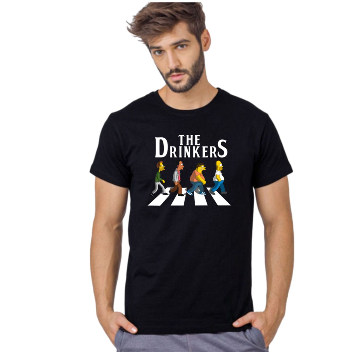 GENERICO - Polera Estampado DTF Los Simpsons The Drinkers / 002