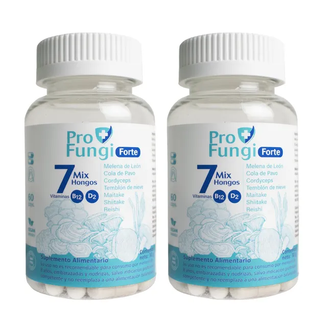 GENERICO - PRO FUNGI FORTE (MIX 7 HONGOS FUNCIONALES MAS VIT D2 Y B12) 60 CAPS X 2.