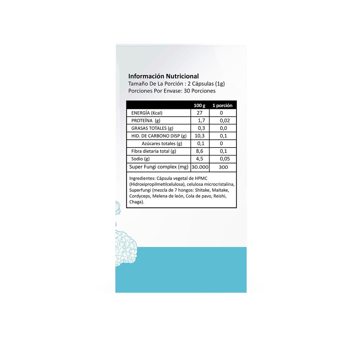 BIO SWISS LAB - PRO FUNGI FORTE (MIX  7 HONGOS FUNCIONALES + VIT D2 Y B12) 60 CAPS X 3.