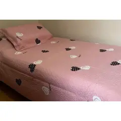 DIANA - CUBRECAMA QUILT DE VERANO 2 PLAZA OFERTA ESTAMPADO CORAZON