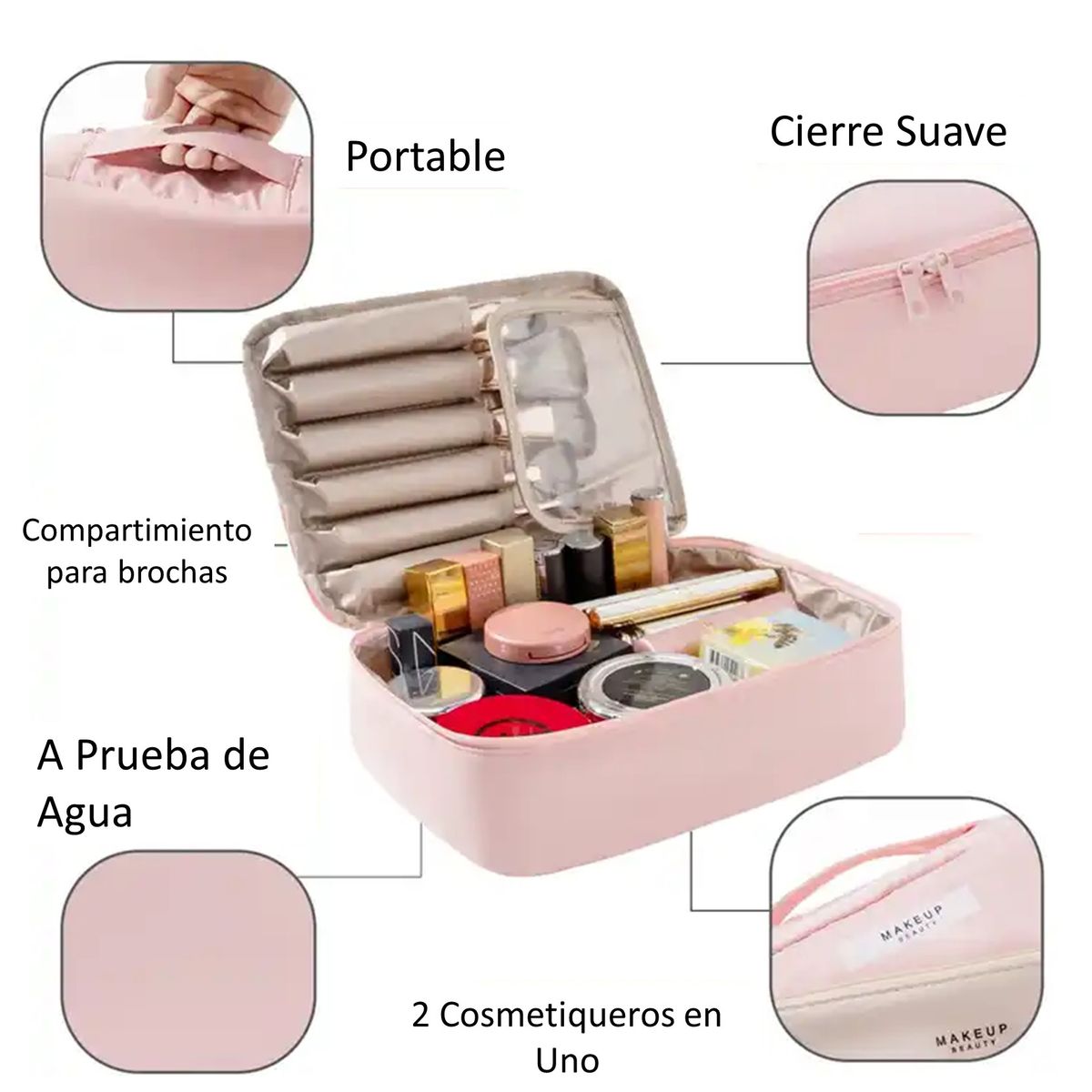 MAYBELLINE - Set De Maquillaje y Antiarrugas Ojos  Cosmetiquero De Viaje.