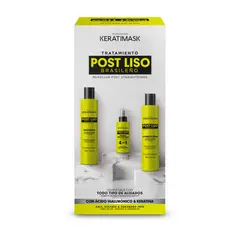 PLACENTA LIFE KERATIMASK - Kit Post Liso Keratimask Shampoo 250ml Acondicionador 250ml y Termoprotector 50ml