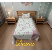 CUBRECAMA QUILT DE VERANO DELGADO DISEÑO BLANCO FLORAL 1.5 PLAZA 100% ALGODON