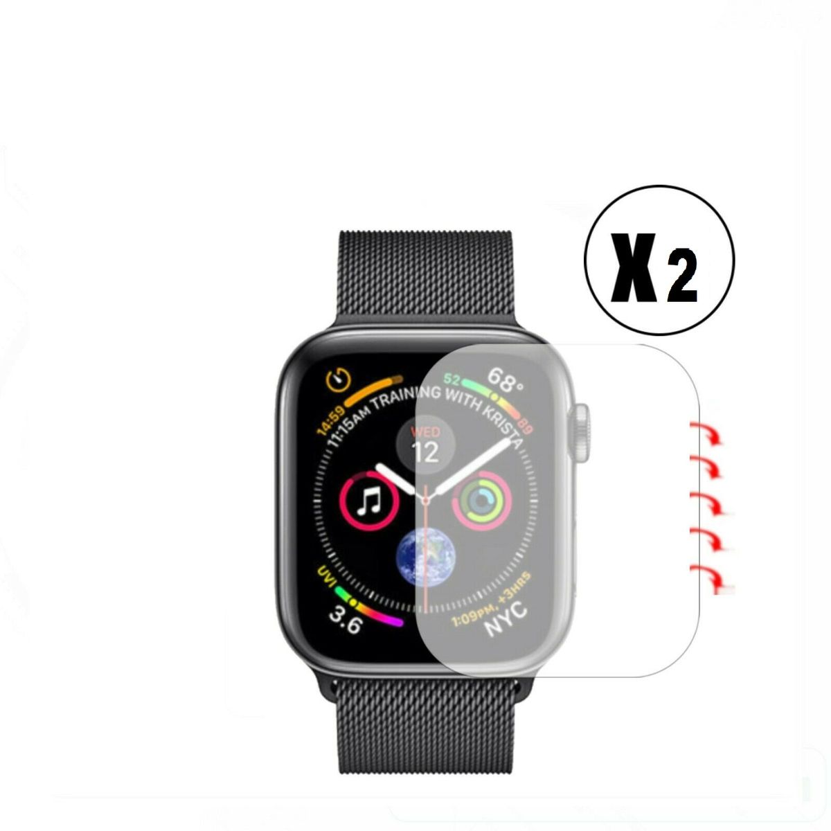GENERICO - 2 Lamina Para Apple Watch 45mm Hidrogel