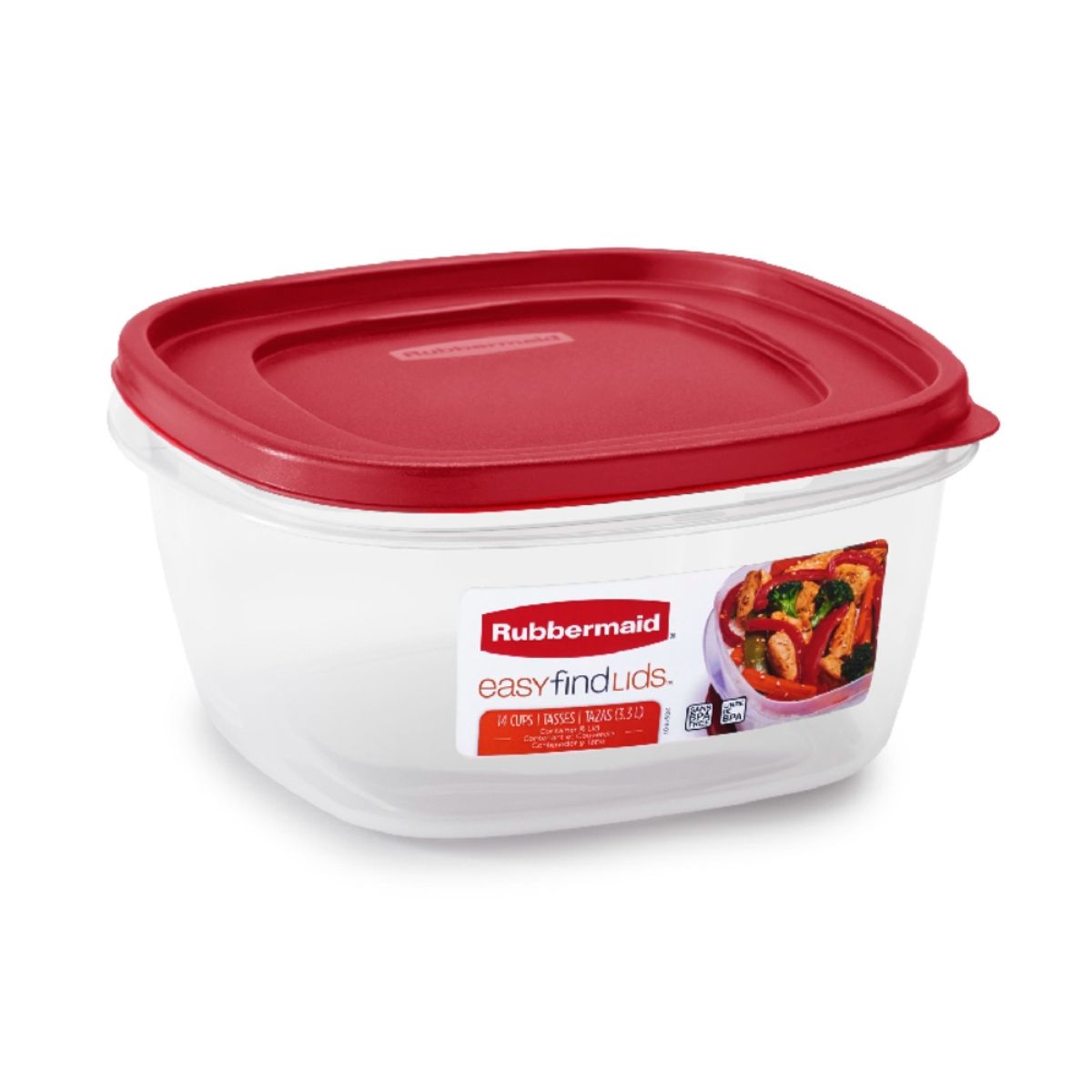 RUBBERMAID - Set de 6 Contenedores Herméticos Easy Find Lids de Rubbermaid 3.3 L