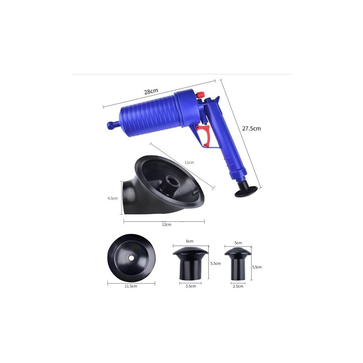 GENERICO - Sopapo Pistola De Presión Limpia Cañerías Destapador