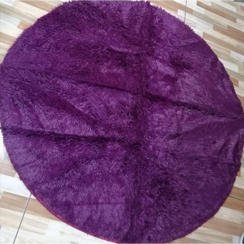 GENERICO - ALFOMBRA REDONDA PELUDA 150 cm X 150 cm Morado