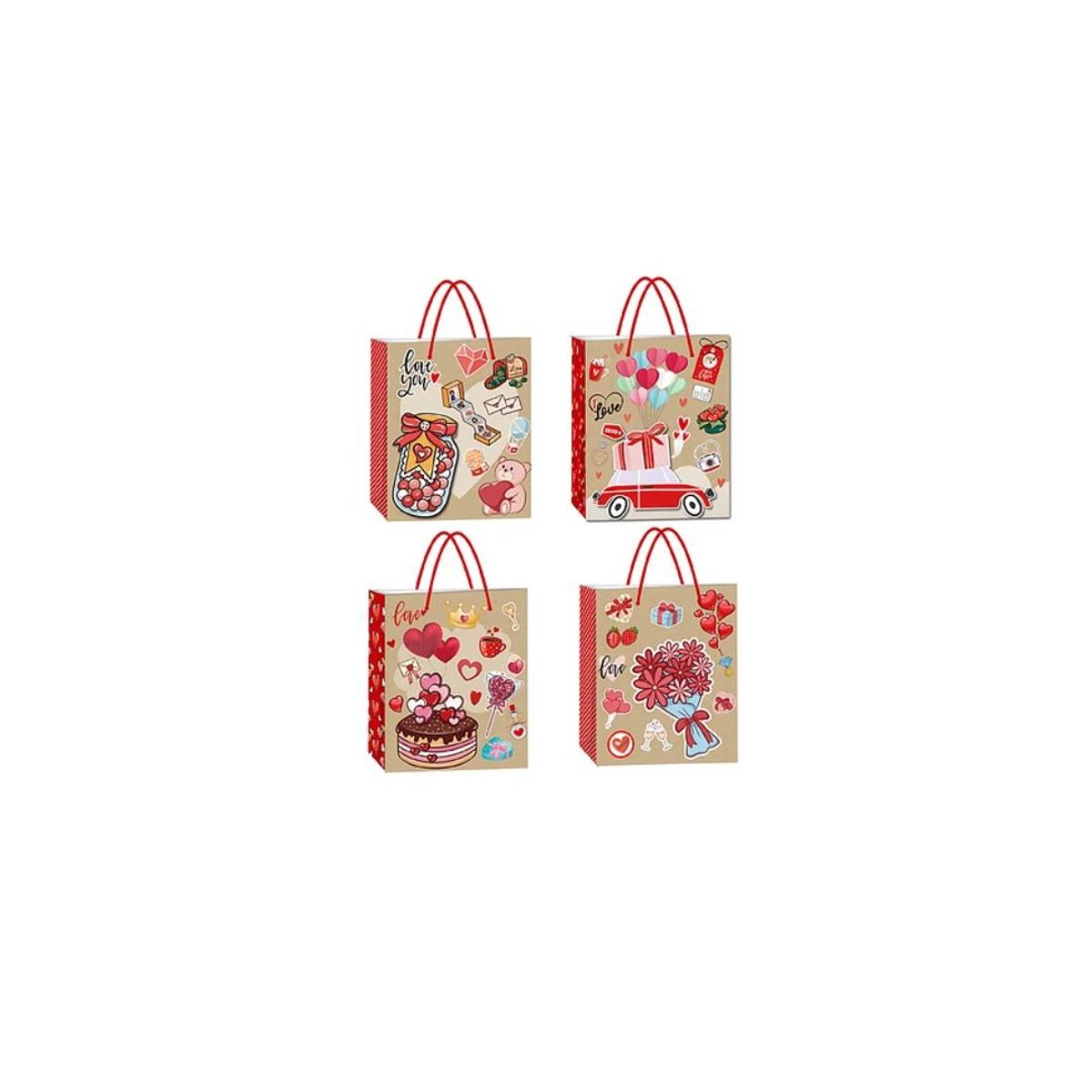 GENERICO - Bolsa de regalo san valentín 17x23x8cm Diseño aleatorio