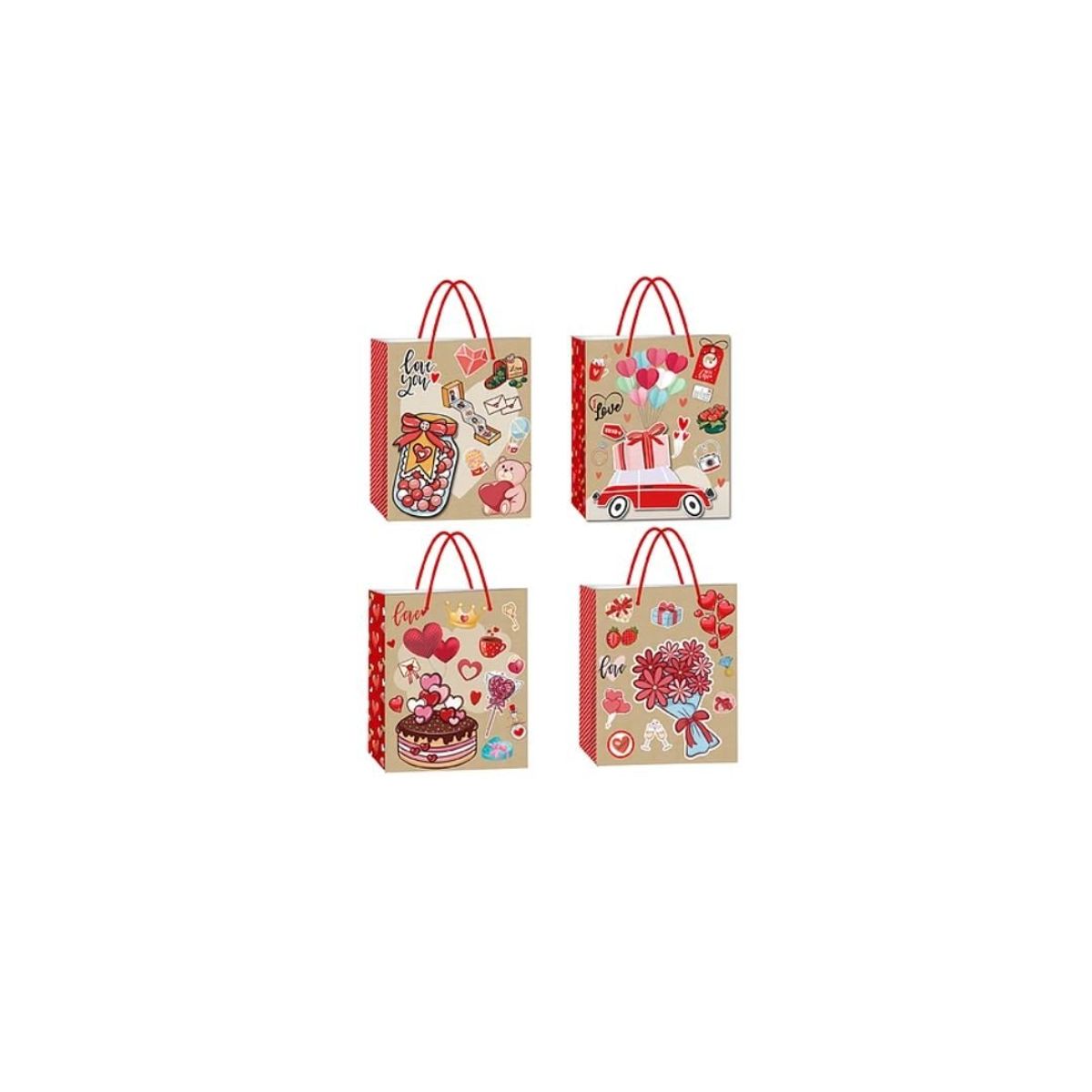 GENERICO - Bolsa de regalo love 26x32x10cm Diseño aleatorio