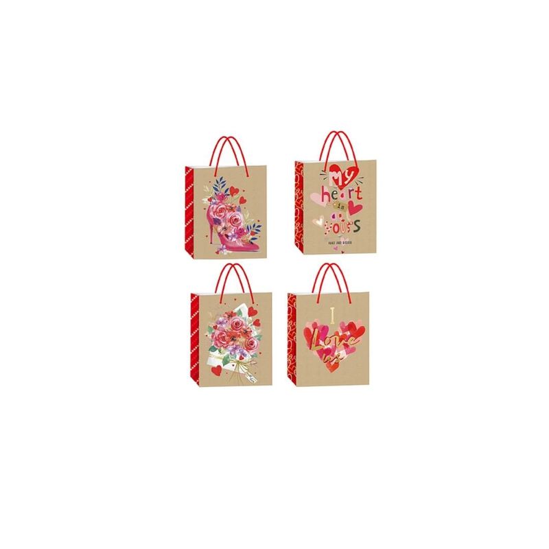 GENERICO - Bolsa de regalo corazones 26x32x10cm Diseño aleatorio