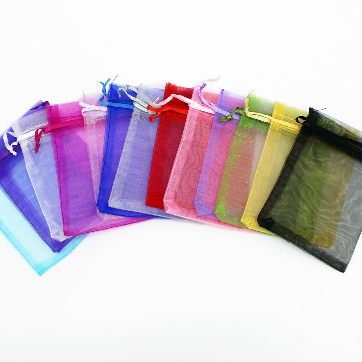 ALEMDALINDA - Bolsa Organza 7x9 Cms 100 Unds Paquete Surtido De 10 Colores