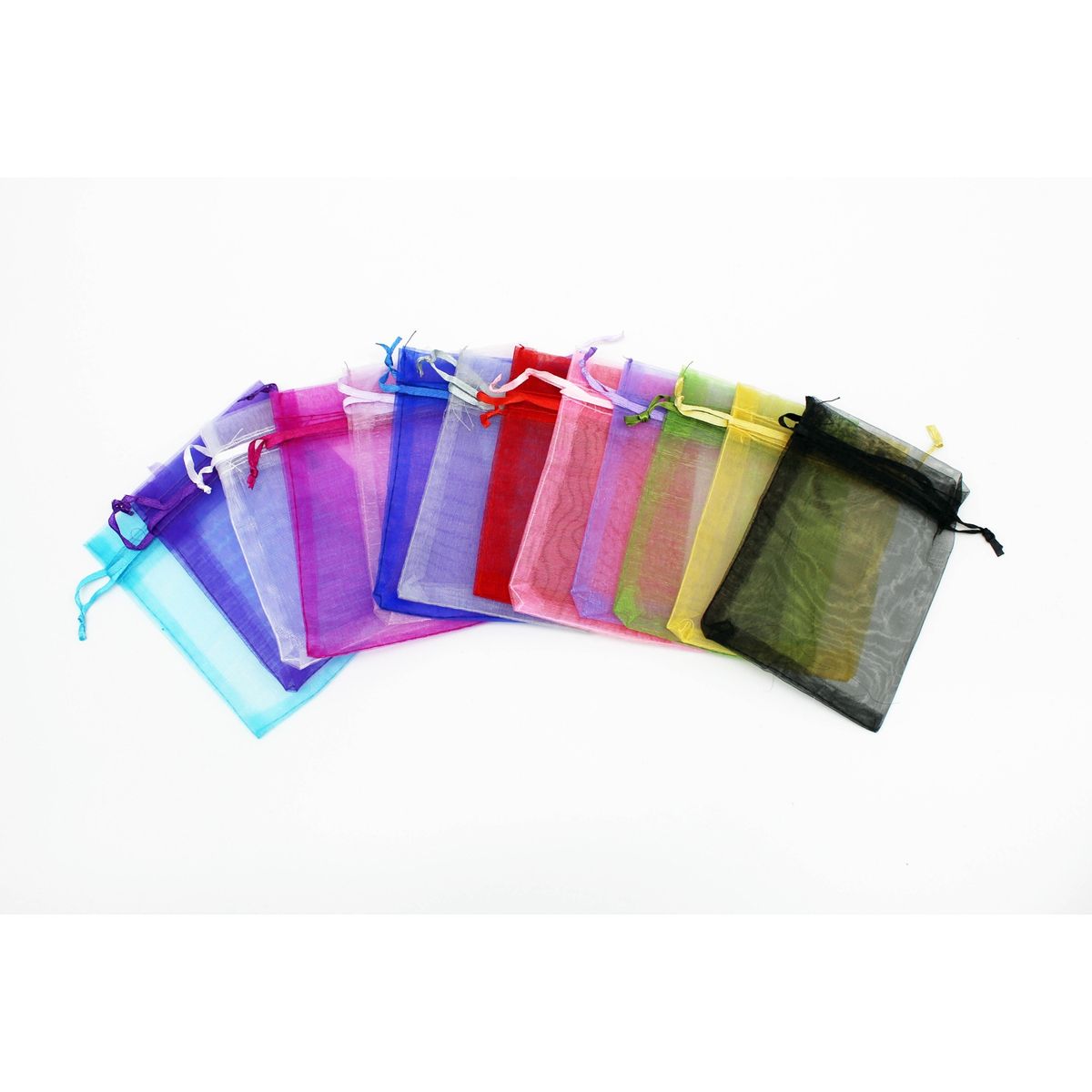 ALEMDALINDA - Bolsa Organza 7x9 Cms 100 Unds Paquete Surtido De 10 Colores