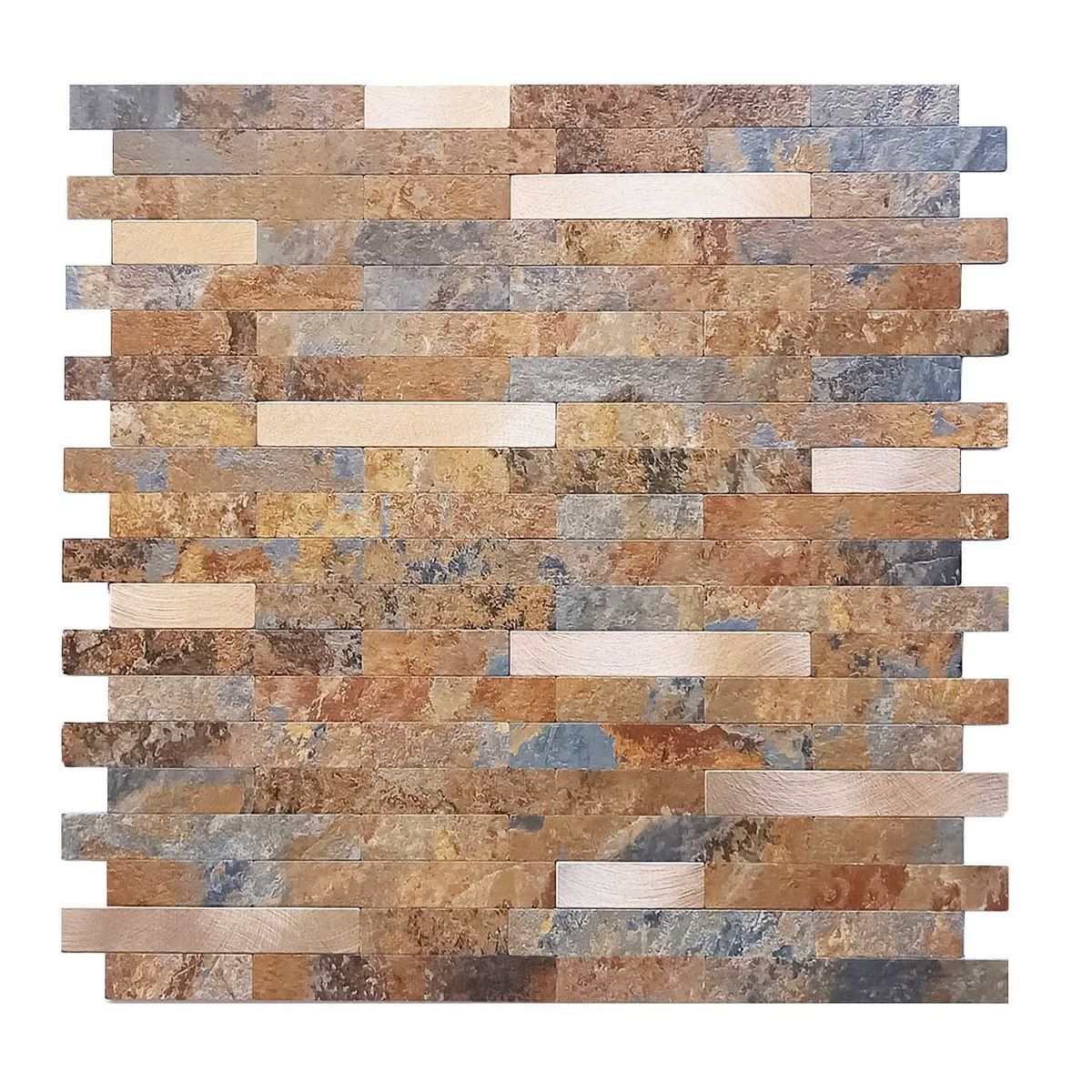 MERCAR RAY - Mosaico autoadhesivo PVC-aluminio 30,6 cm x 29,7 cm Salpicadero