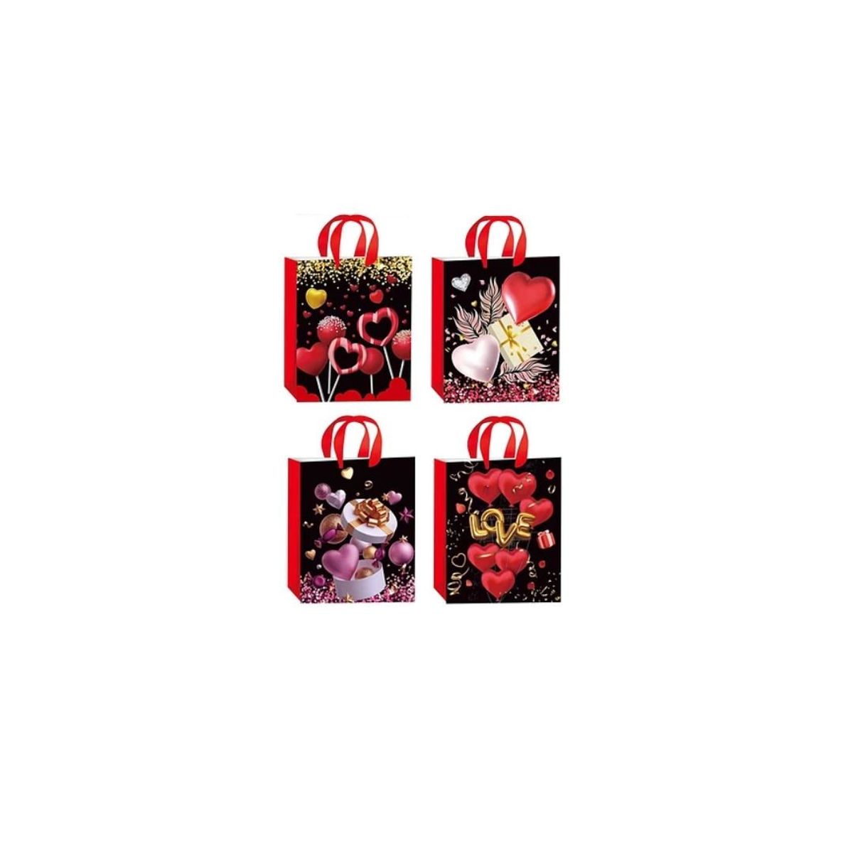 GENERICO - Bolsa de regalo san valentín 26x32x10cm Diseño aleatorio