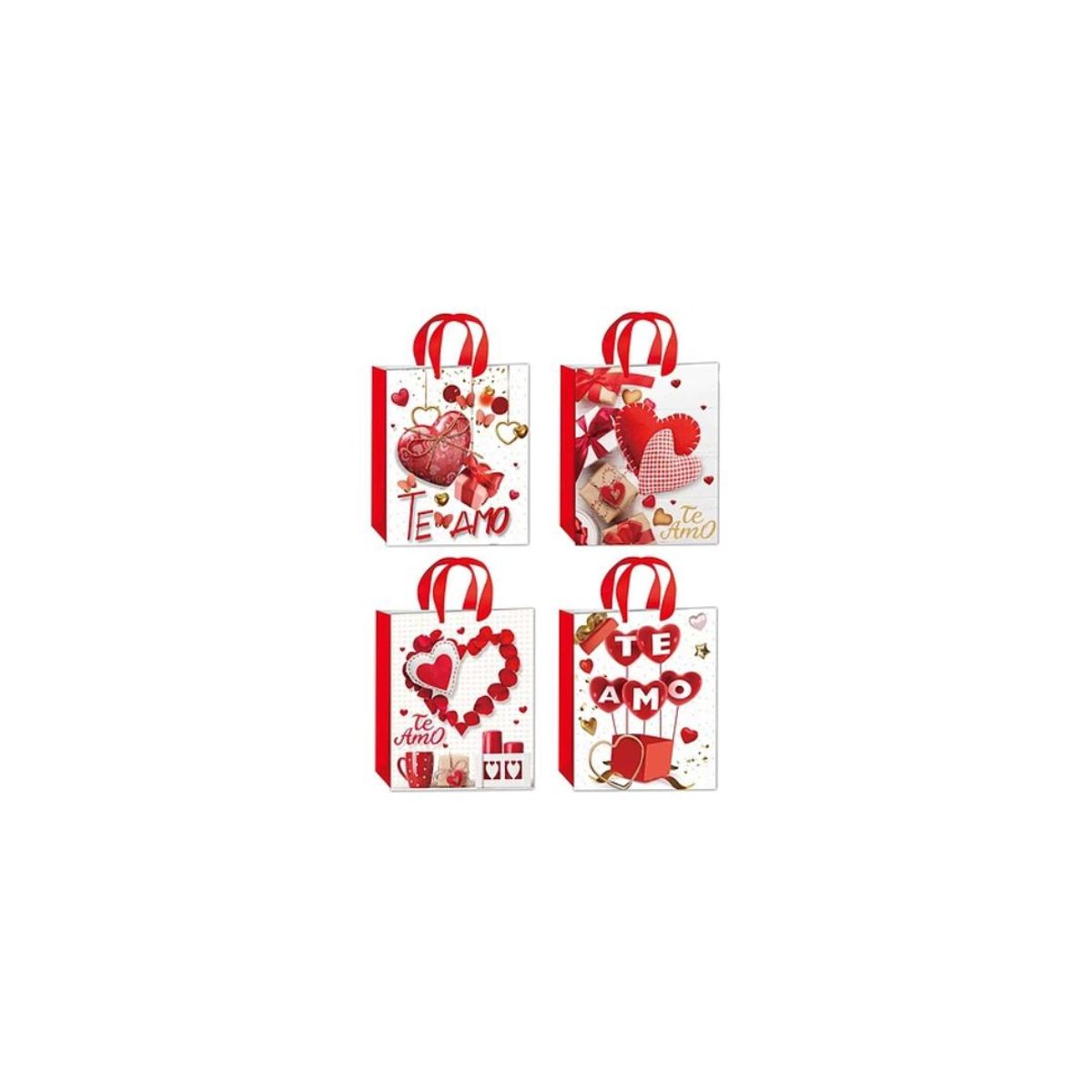 GENERICO - Bolsa de regalo corazones 17x23x8cm Diseño aleatorio