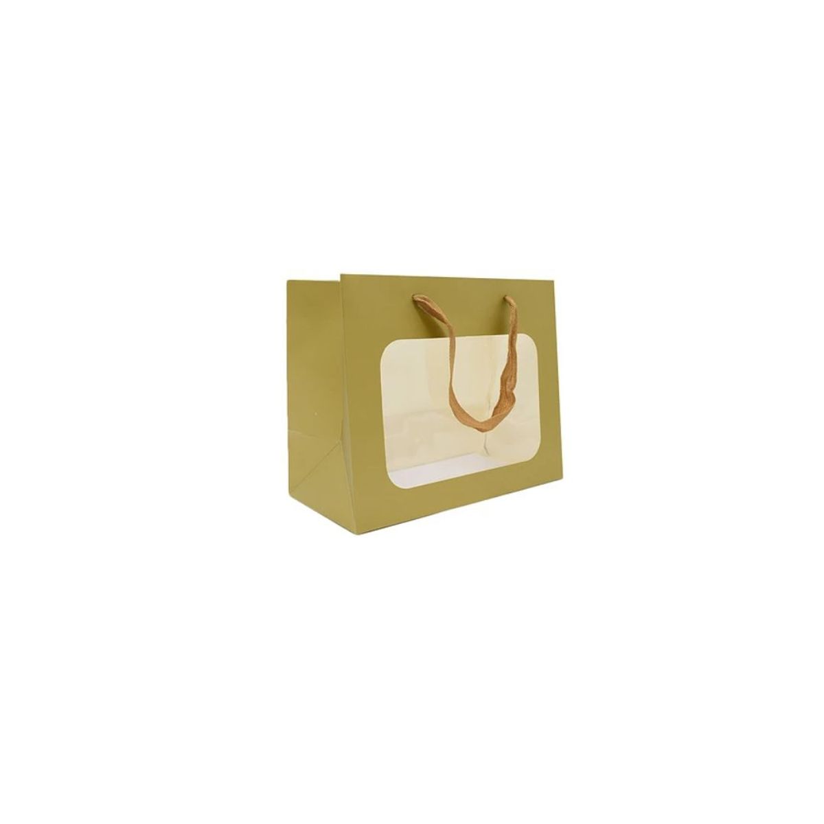 GENERICO - Bolsa de regalo con ventana 23x19x12cm dorado