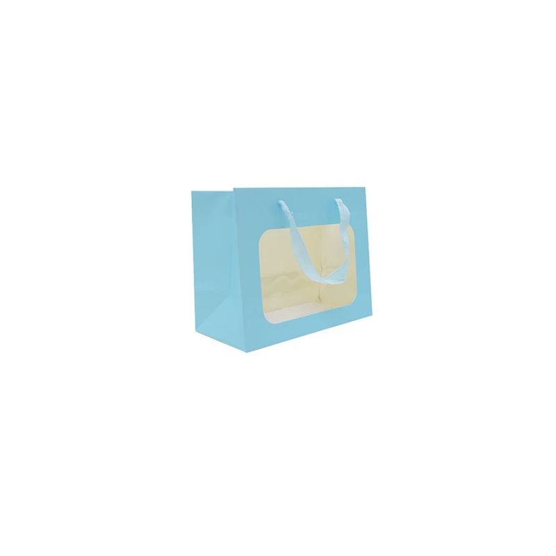 GENERICO - Bolsa de regalo con ventana 23x19x12cm azul