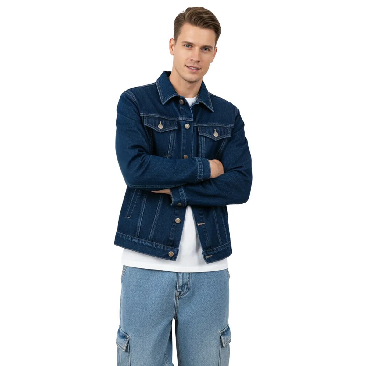 D'JOE - Chaqueta Jeans Mezclilla Azul Clasico Hombre