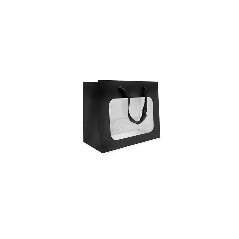 GENERICO - Bolsa de regalo con ventana 23x19x12cm negro