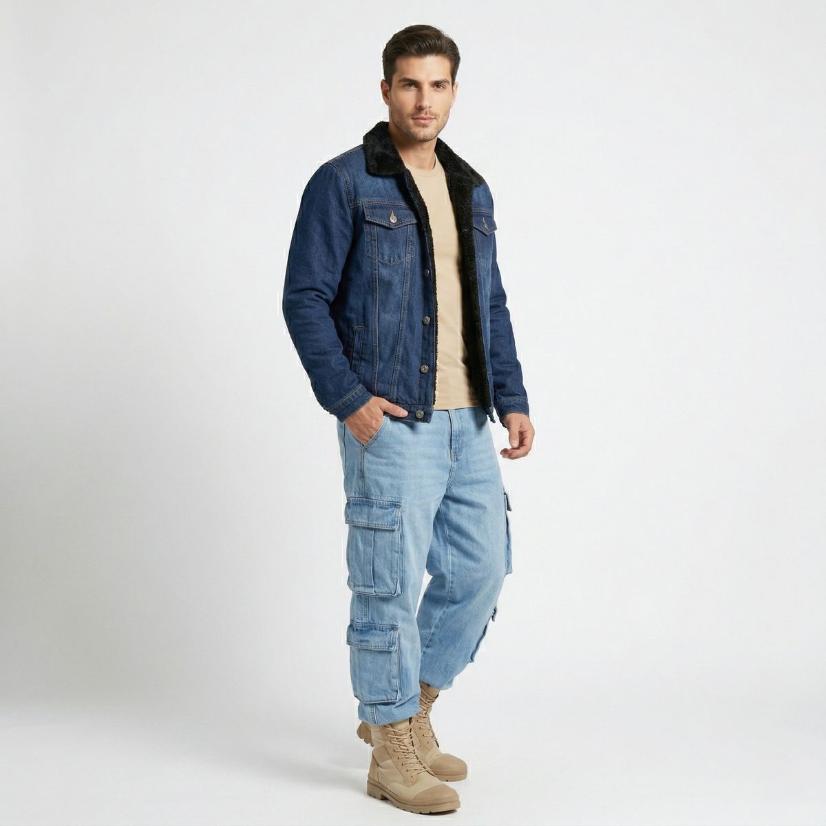D'JOE - Chaqueta Mezclilla Polar Hombre New Style