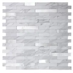 MERCAR RAY - Caja 8 Mosaicos autoadhesivo aluminio 30,6 cm x 29,7 cm Salpicadero