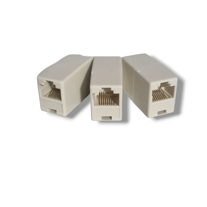 GENERICO - Pack De 3 Conector Copla Rj45 Cat5/cat6 Lan Acoplador Hembra