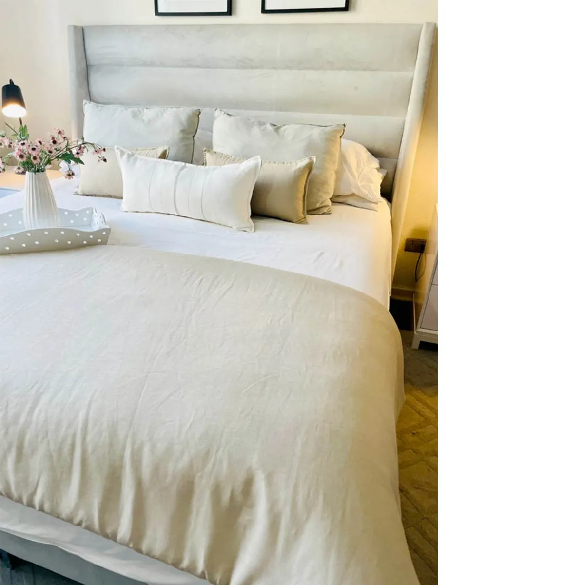 ANTONIA PAZ - Set Piecera Lino Arena 80 X 160 cm +  1 cojín