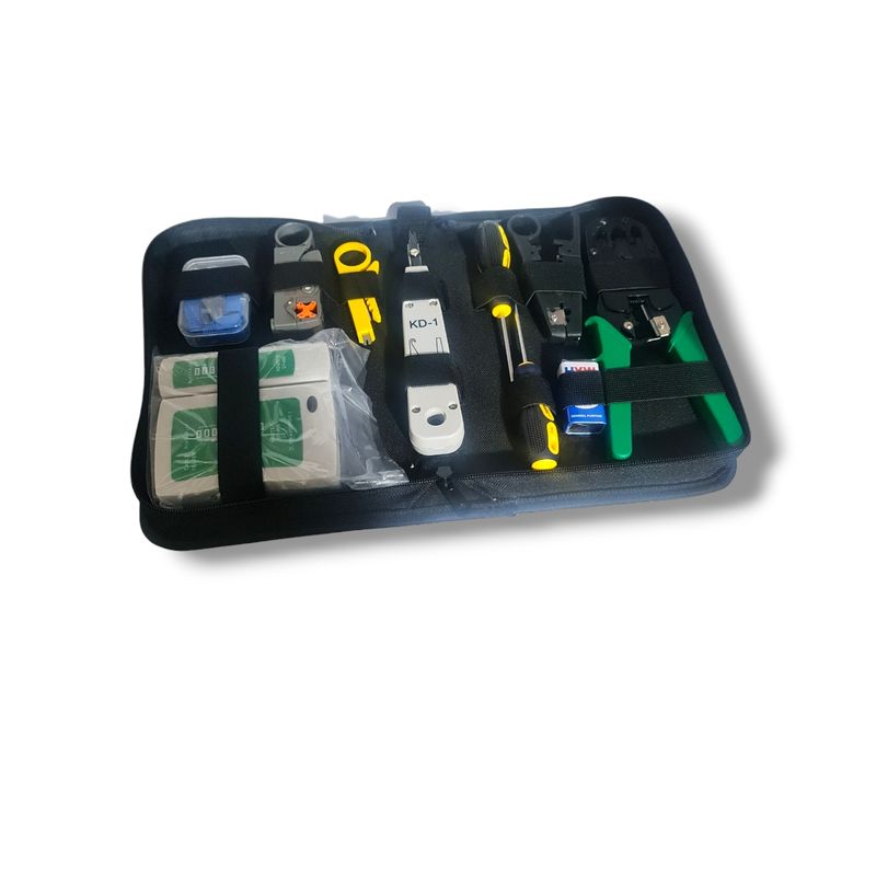 GENERICO - Kit Herramientas Para Redes Rj45-rj11-crimpeadora-bolso-etc