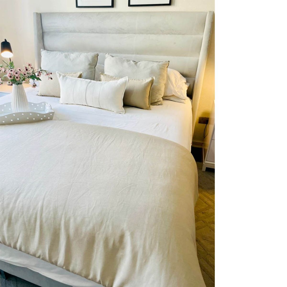 ANTONIA PAZ - Set Piecera Lino Arena 90 X 270 cm +  2 cojines